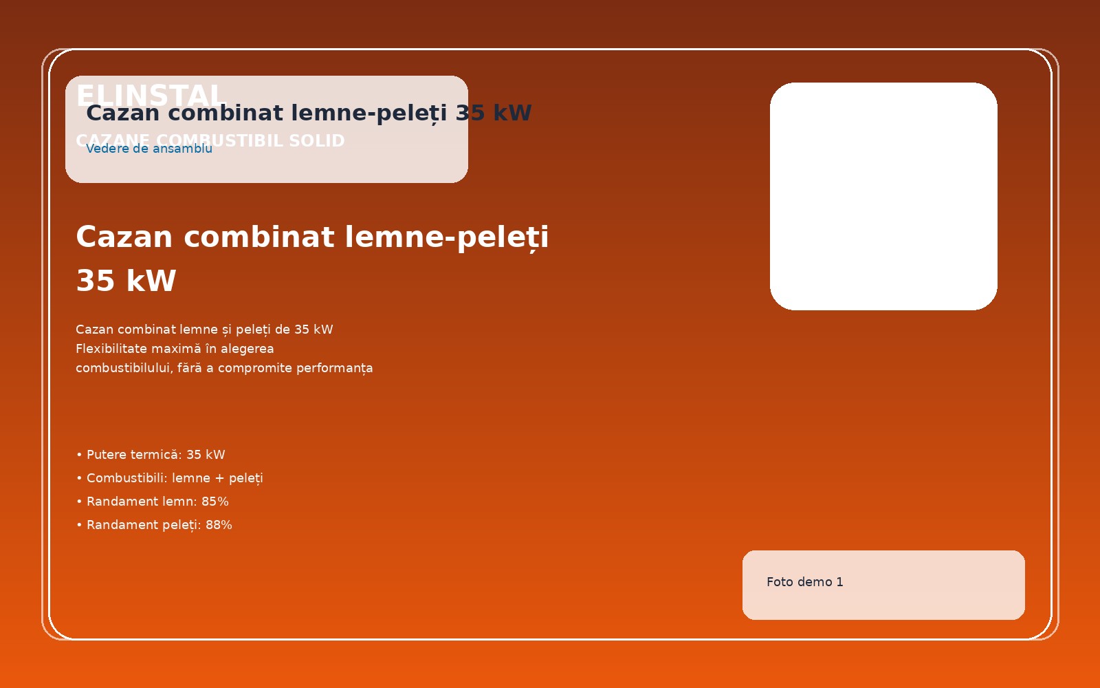 Cazan combinat lemne-peleți 35 kW