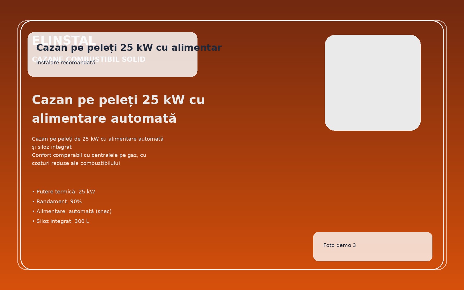 Cazan pe peleți 25 kW cu alimentare automată foto 3