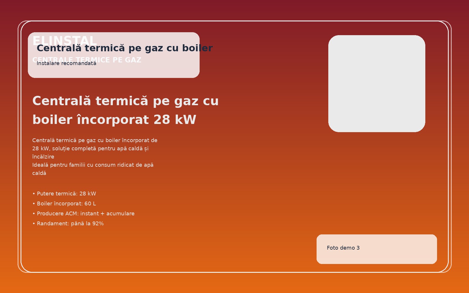 Centrală termică pe gaz cu boiler încorporat 28 kW foto 3