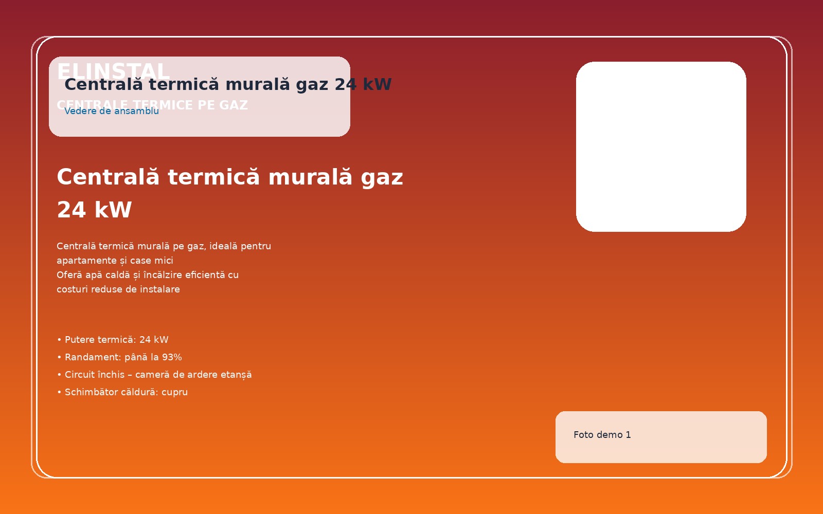 Centrală termică murală gaz 24 kW