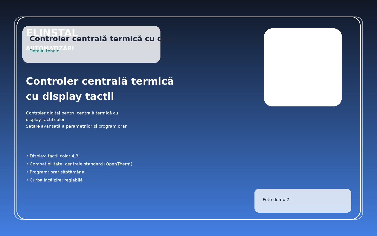 Controler centrală termică cu display tactil foto 2