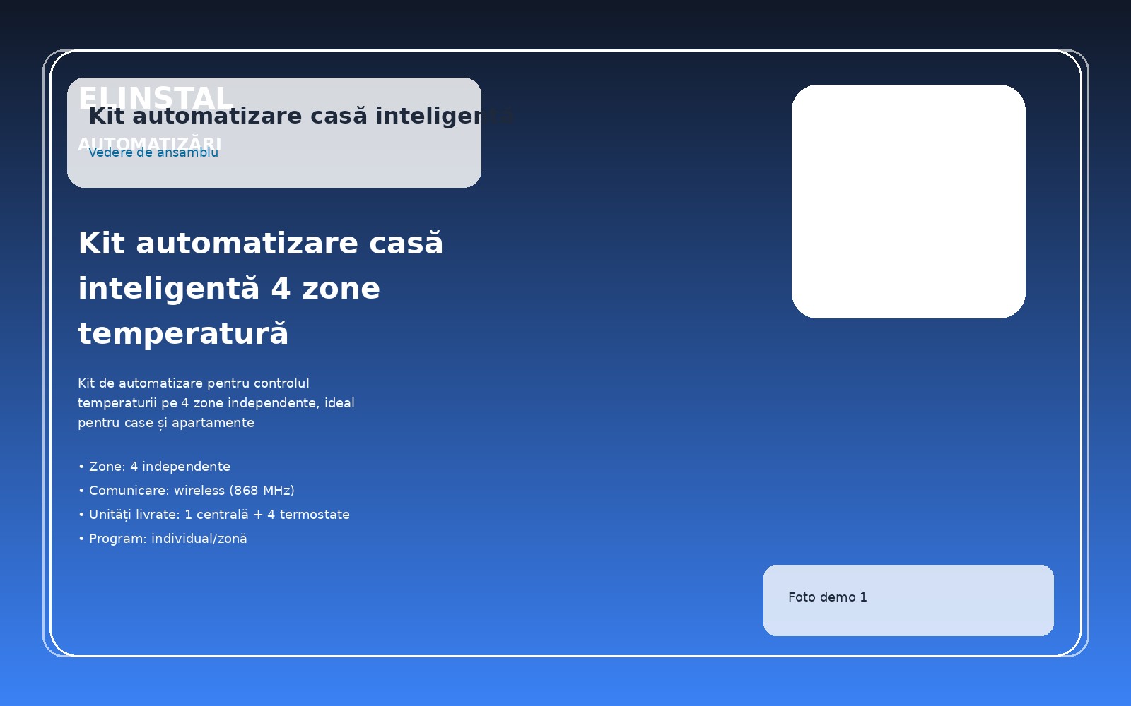 Kit automatizare casă inteligentă 4 zone temperatură