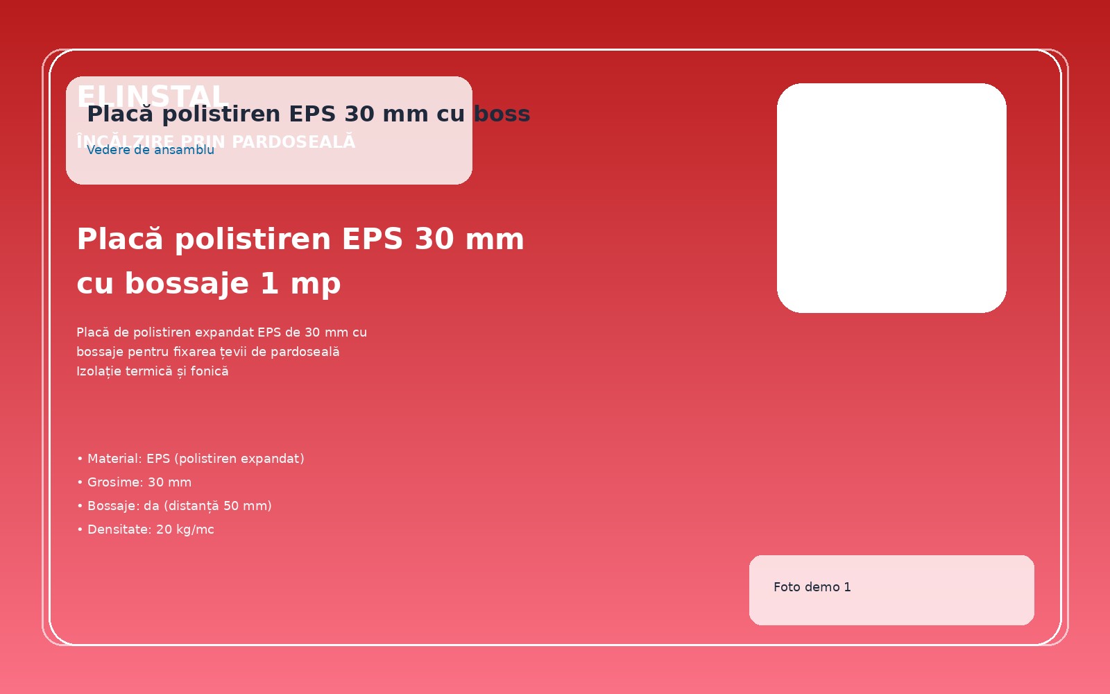 Placă polistiren EPS 30 mm cu bossaje 1 mp