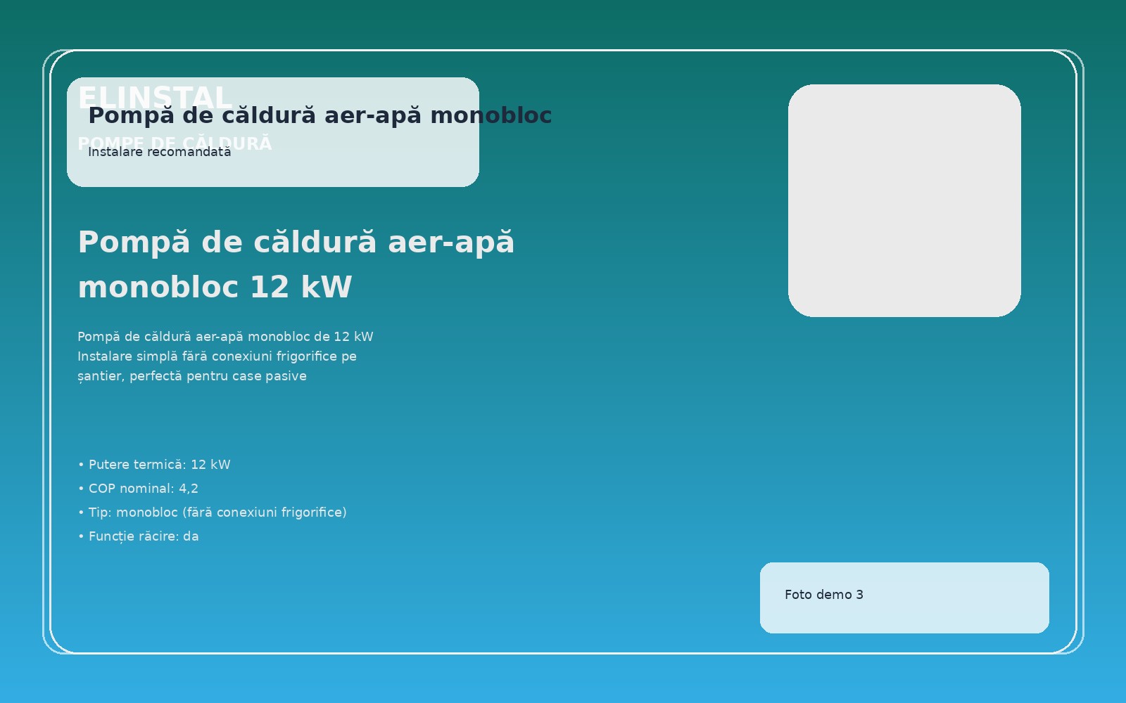 Pompă de căldură aer-apă monobloc 12 kW foto 3