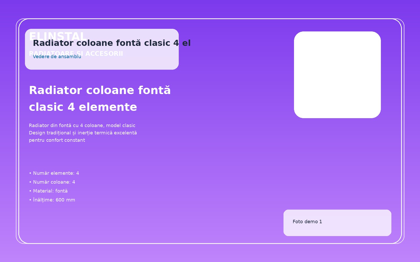 Radiator coloane fontă clasic 4 elemente